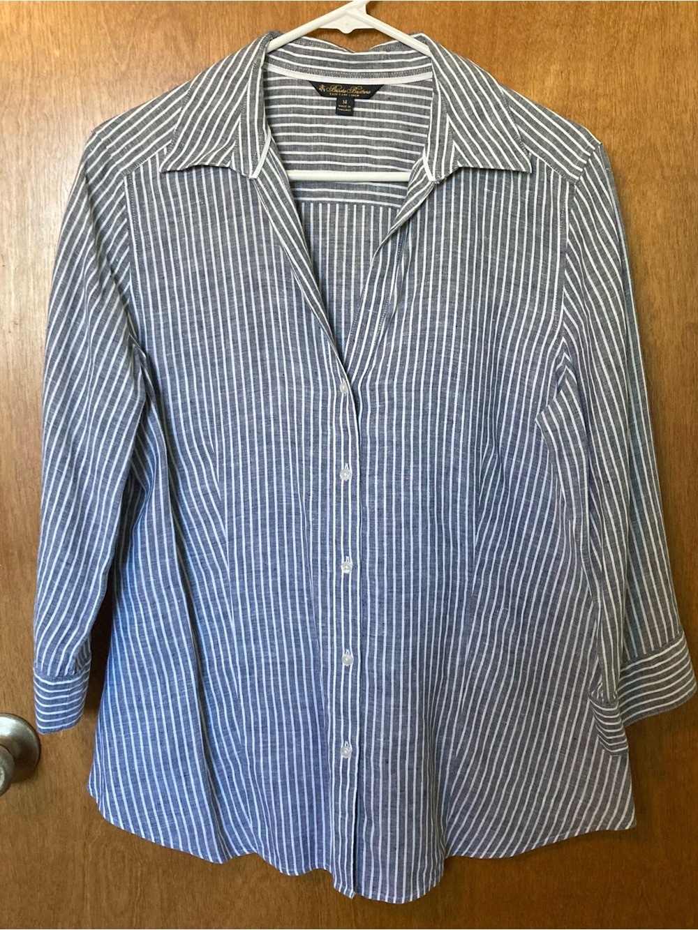 Brooks Brothers 100% Linen button down striped shirt